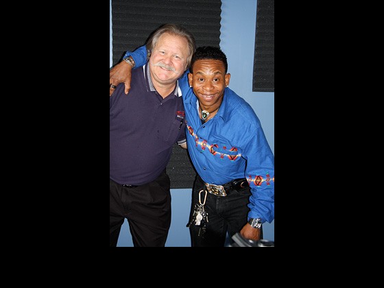 WWOZ show host Big D with bluesman Troy Turner. Photo courtesy of Robin Turner.