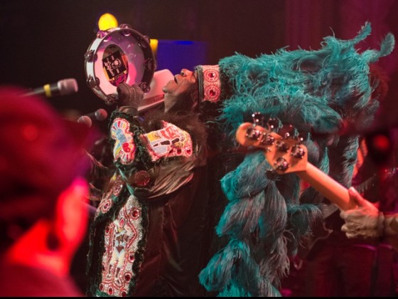 Big Chief Monk Boudreaux during the 'Busted on Bourbon St' concert at the Metro in Chicago on July 2 [Photo by Marc PoKempner]